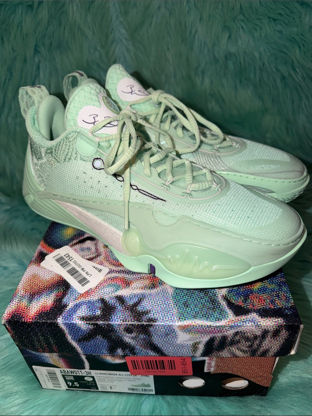 NIB LI-NING Wade All City 14 Professional Basketball Shoes- Bleaching Sky Green